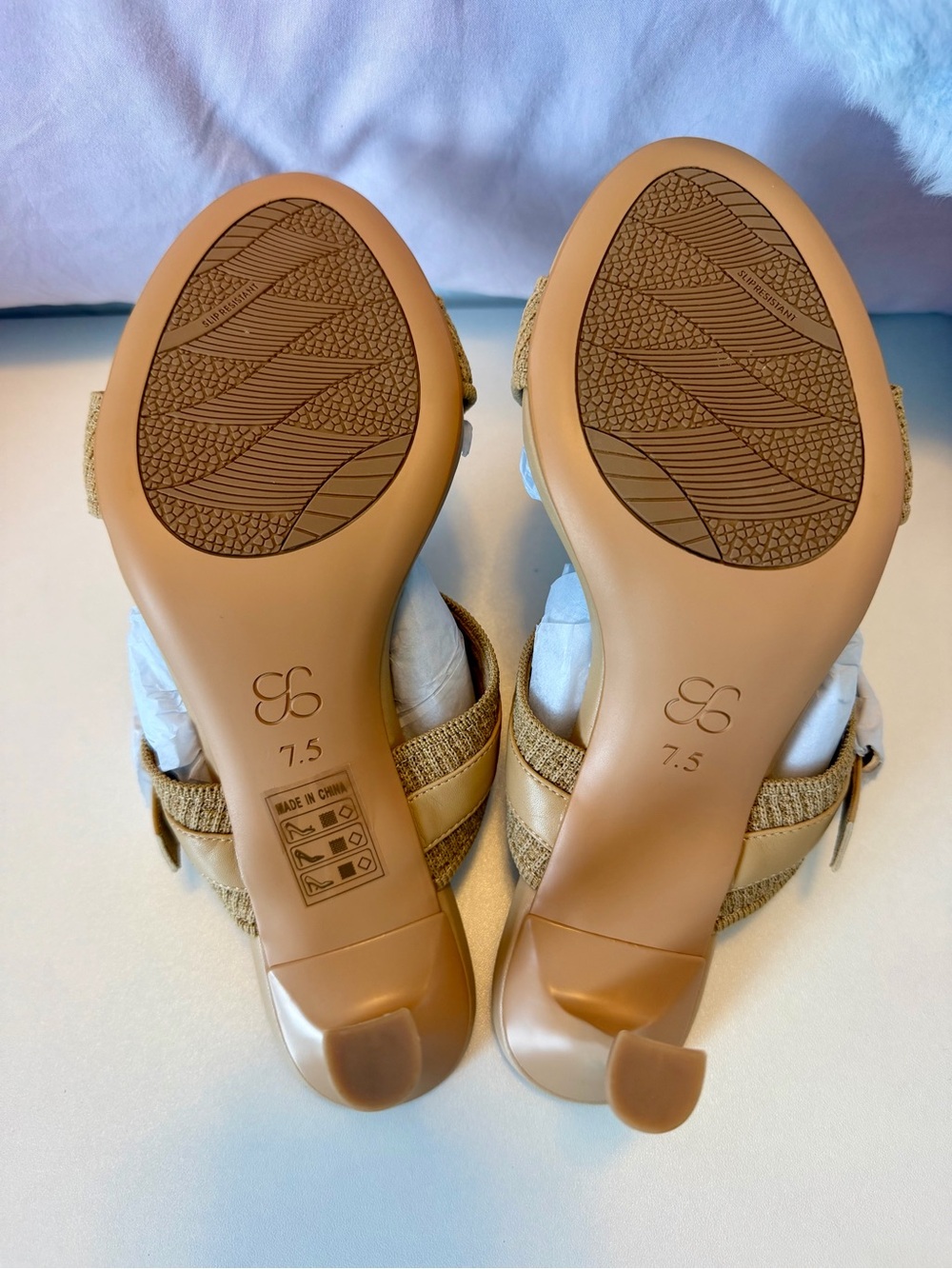 NWT Cosy Island Tan Woven Buckle Strap High Heel Stiletto Sandal - Picture 4 of 10